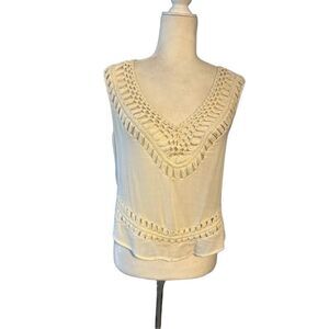 American Eagle sleeveless cream boho top - XS 🙂3/$15